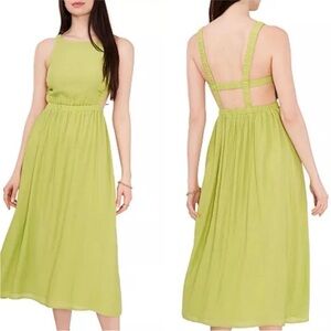 1.state Cutout backless Green Sleeveless Dress XS